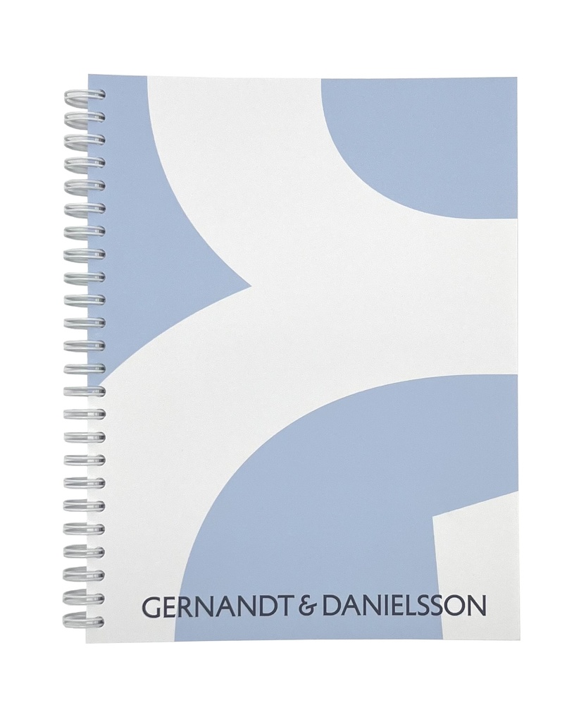 Wire-O block A4 vit spiral, blått omslag, ny design 21 block/krt