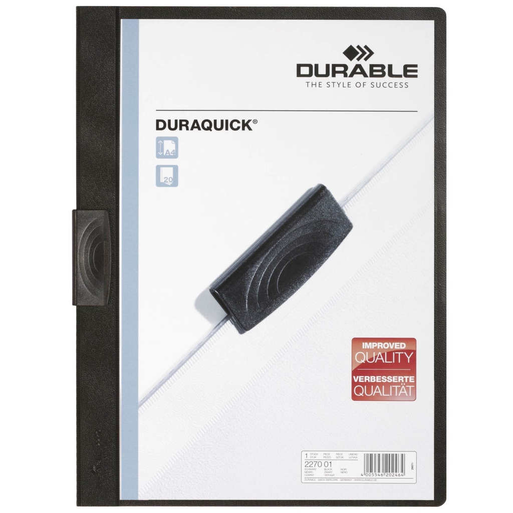 Klämmapp Duraquick A4 svart