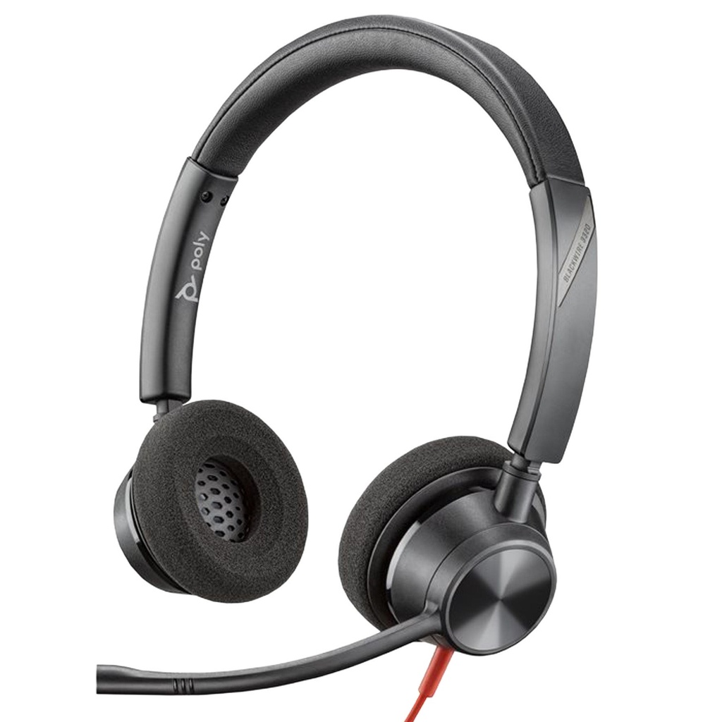 Headset Poly Blackwire 3320 Stereo Teams USB-C + USB-C/A Adapter