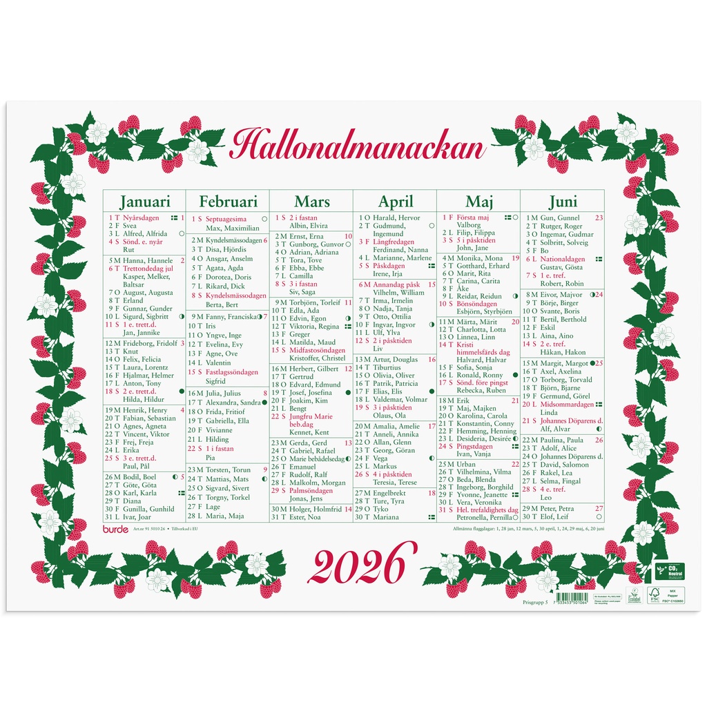 Stora Hallonalmanackan 2026