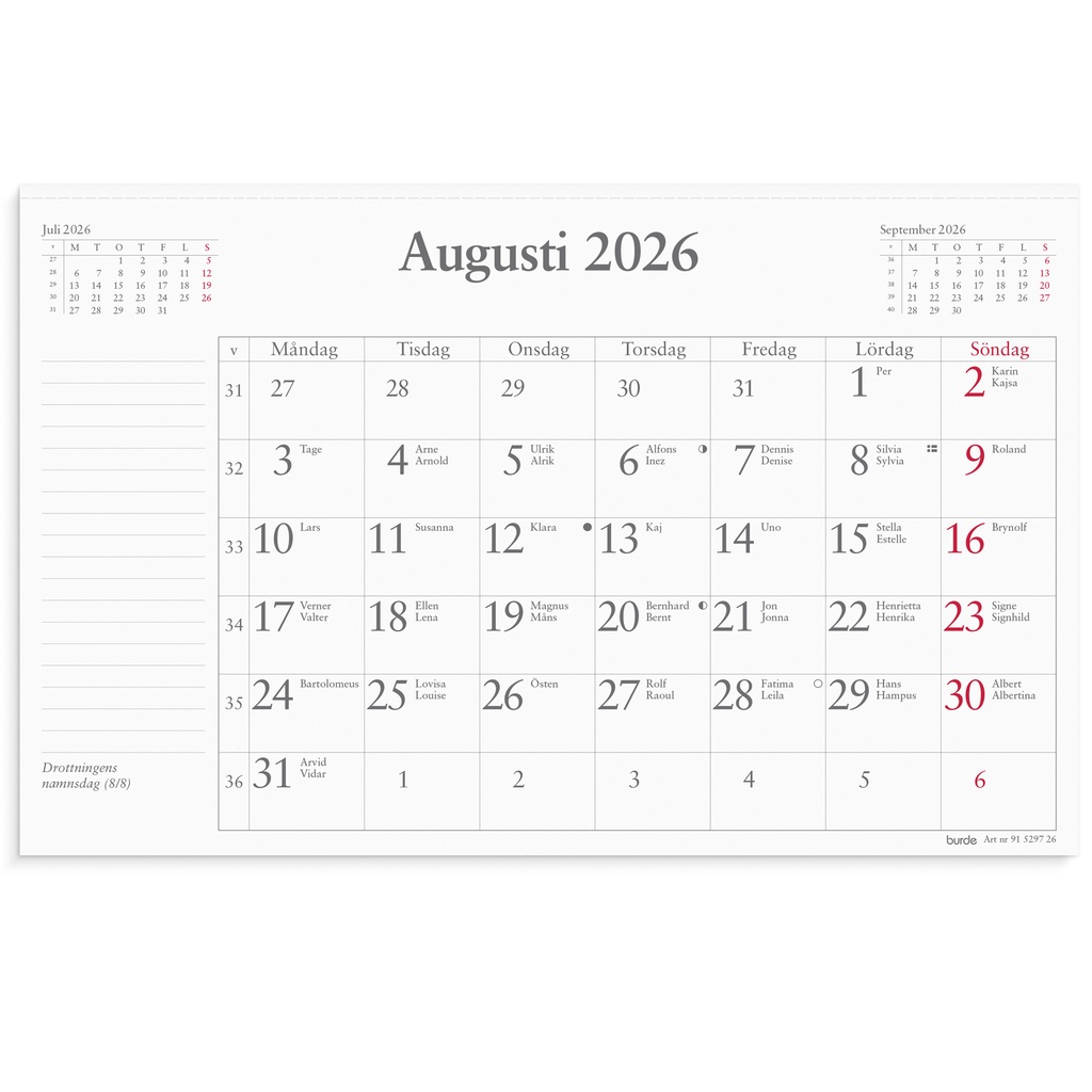 Månadsblock 240x152mm 2026