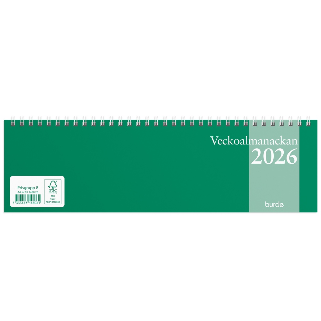 Kalender 2026 Veckoalmanackan