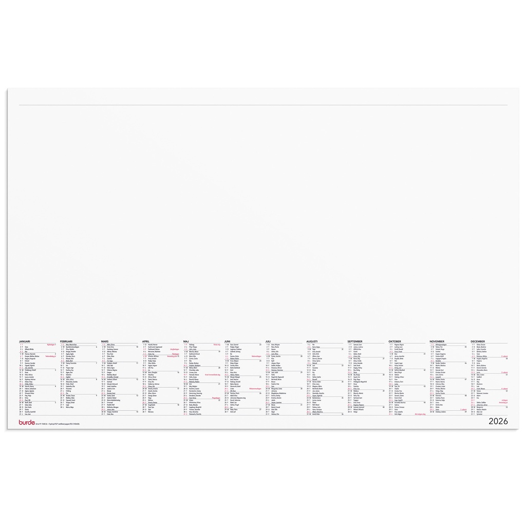 Skrivunderlägg 2026 Elegant