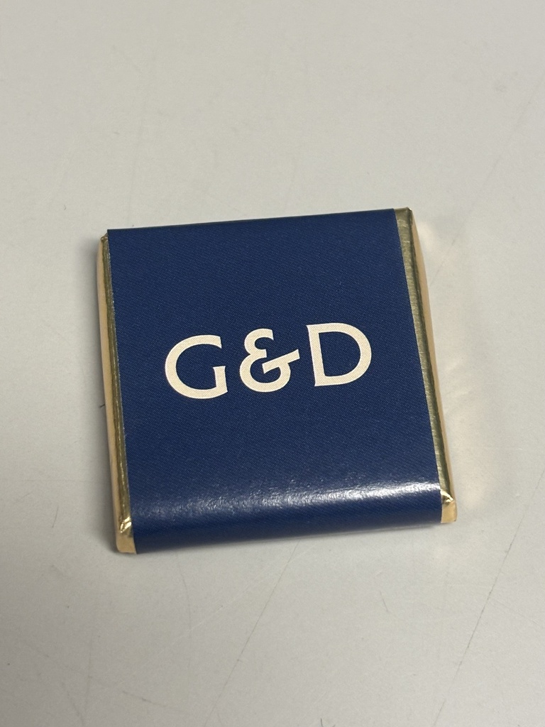 Chokladfyrkanter, 62% mörk choklad med 4% havssalt 625 st/fp