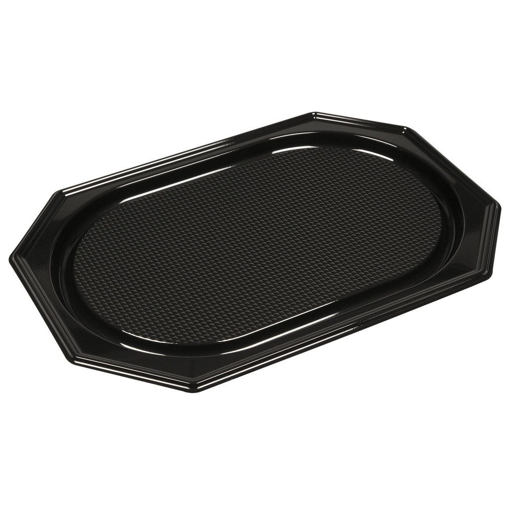 Serveringsfat 45x30x3 cm svart RPET 10-pack