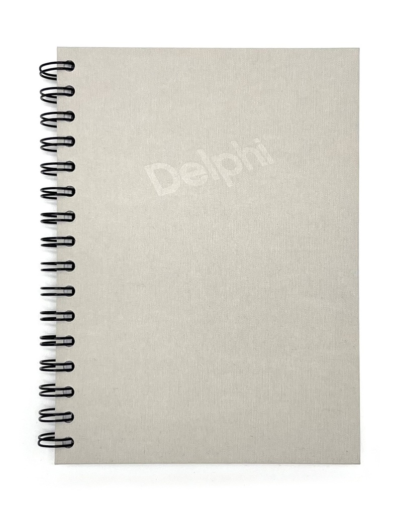Wire-o bok A5 i väv med Delphi logo 10 st/fp