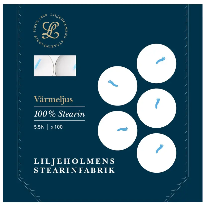 Värmeljus 100% stearin 5,5 h 100-pack 