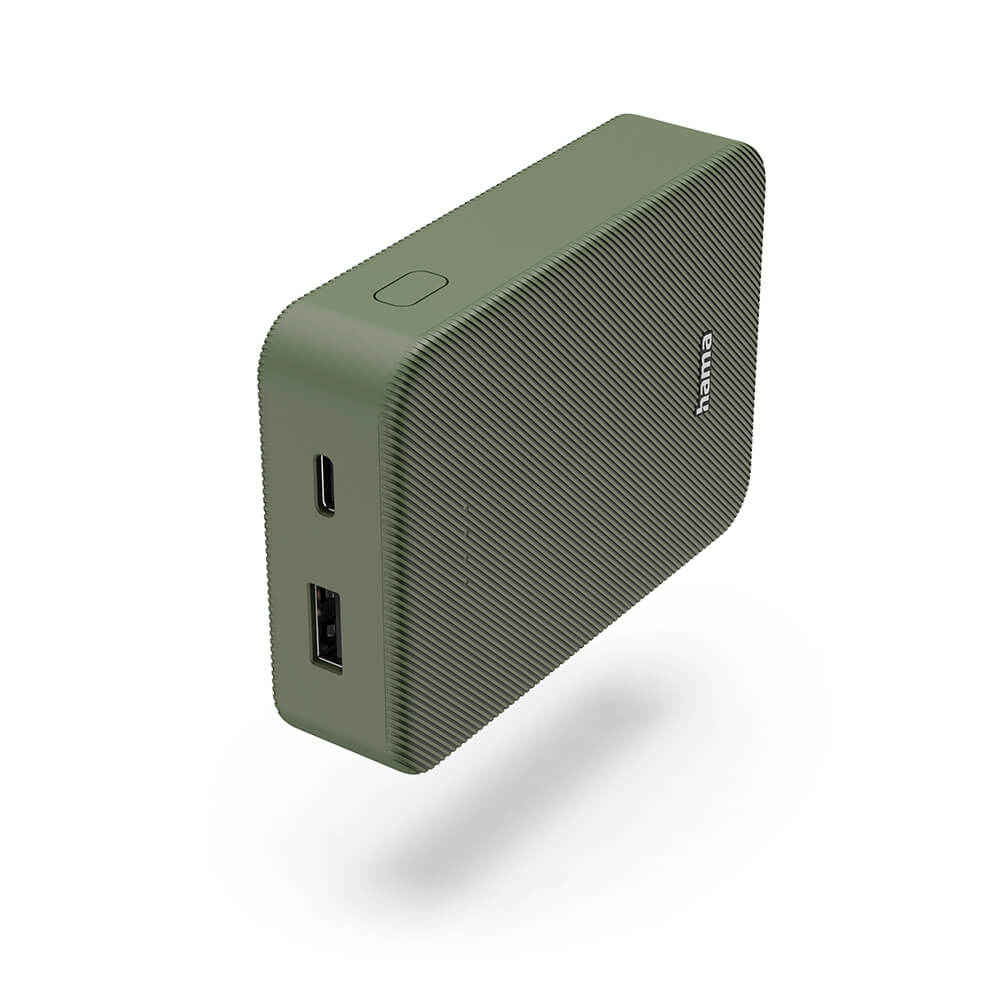 Powerbank 10000mAh USB-C+A Grön