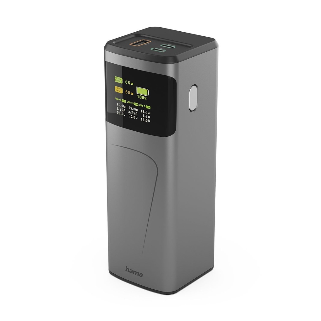 Powerbank 20000mah 2xUSB-C 1xUSB-A 65W