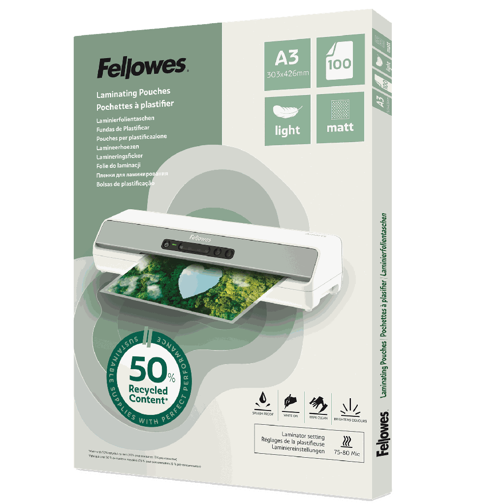 Lamineringsfickor Recycled A3 matt 100-pack