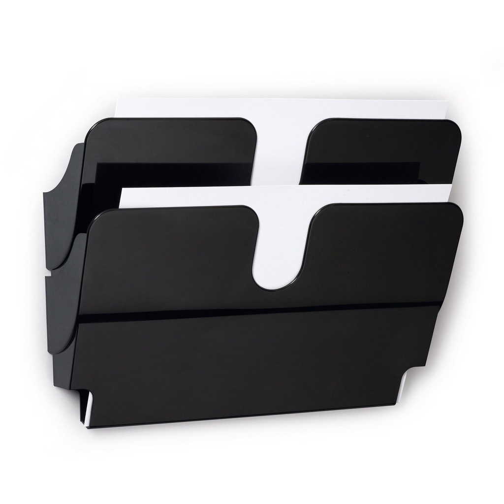 Broschyrställ vägg 2A4L magnetiskt svart 2-pack