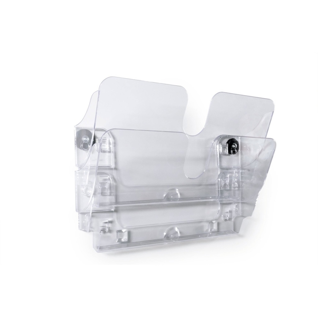 Broschyrställ vägg 2A4L magnetiskt transparent 2-pack