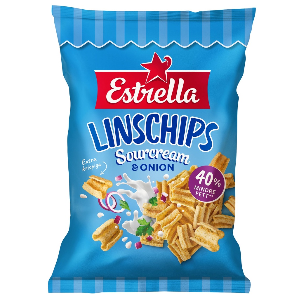 Linschips Estrella Sourcream & Onion 12x90 g