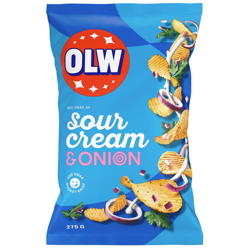 Chips OLW Sourcream & Onion 18x275 g