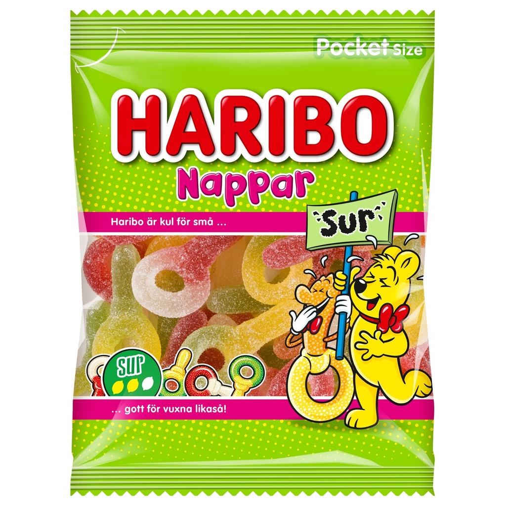 Godis Haribo Nappar Sur 24x80 g