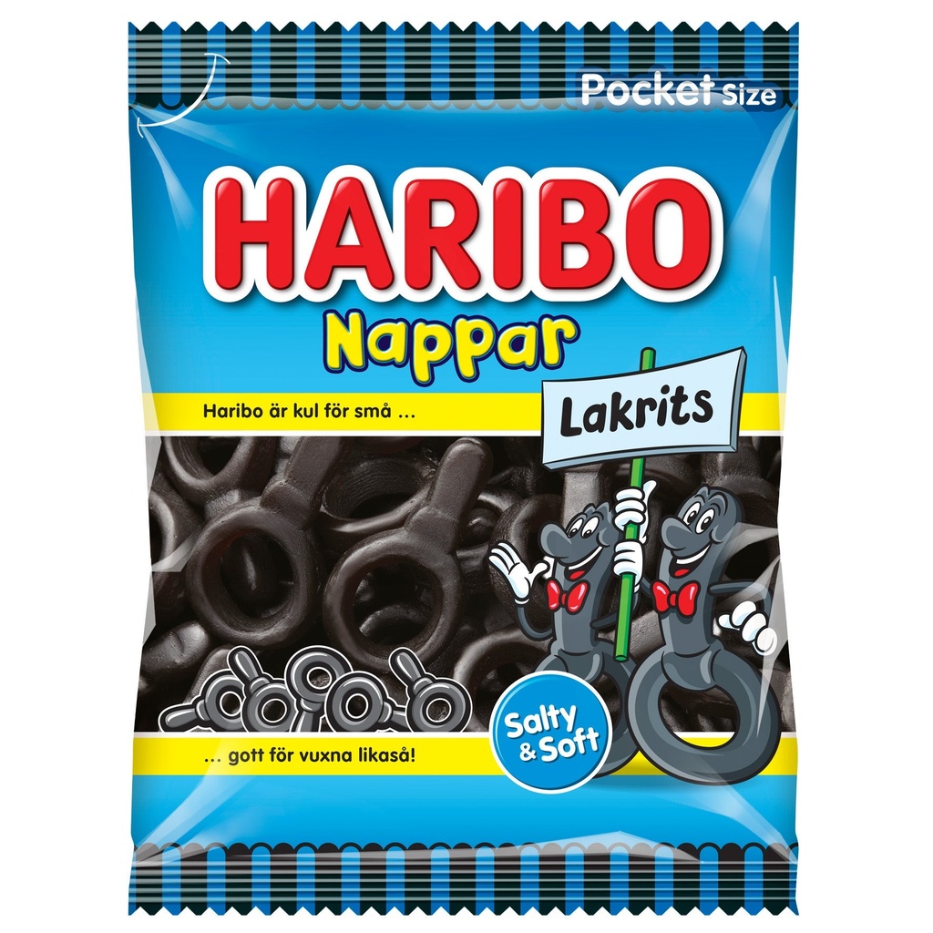 Godis Haribo Nappar Lakrits 20x80 g