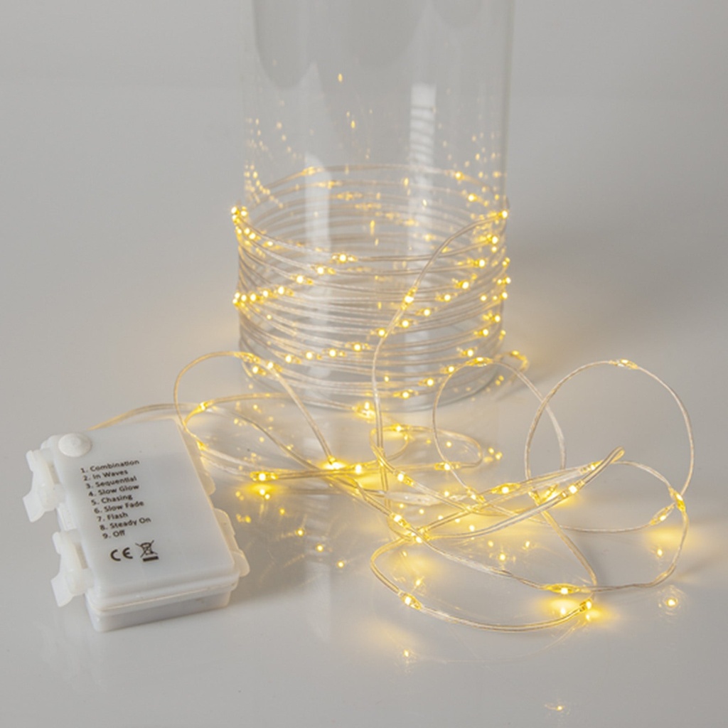 Ljusslinga Dew Drop batteri transparent 7,2 m varmvit