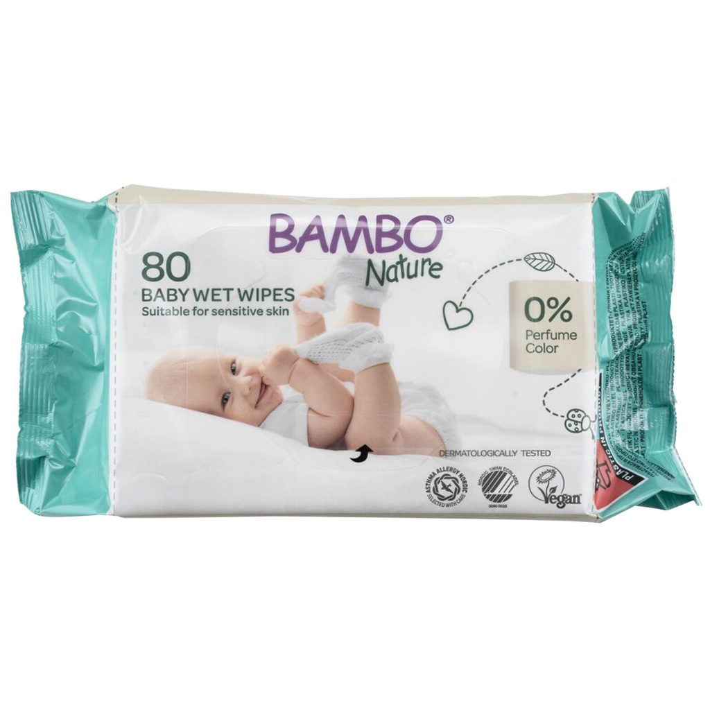 Våtservetter Bambo Nature 80-pack