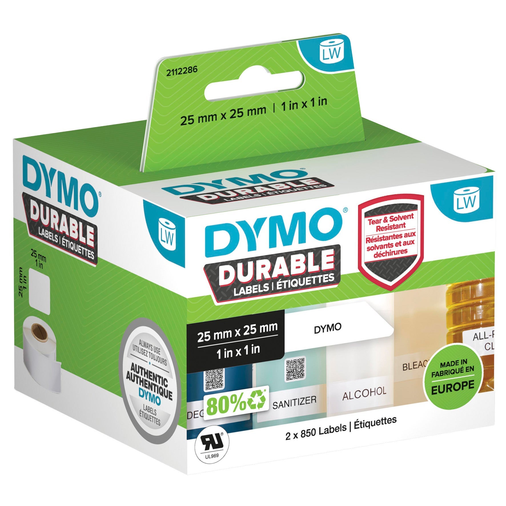 [2275793] Etikett Dymo Durable 25x25 mm