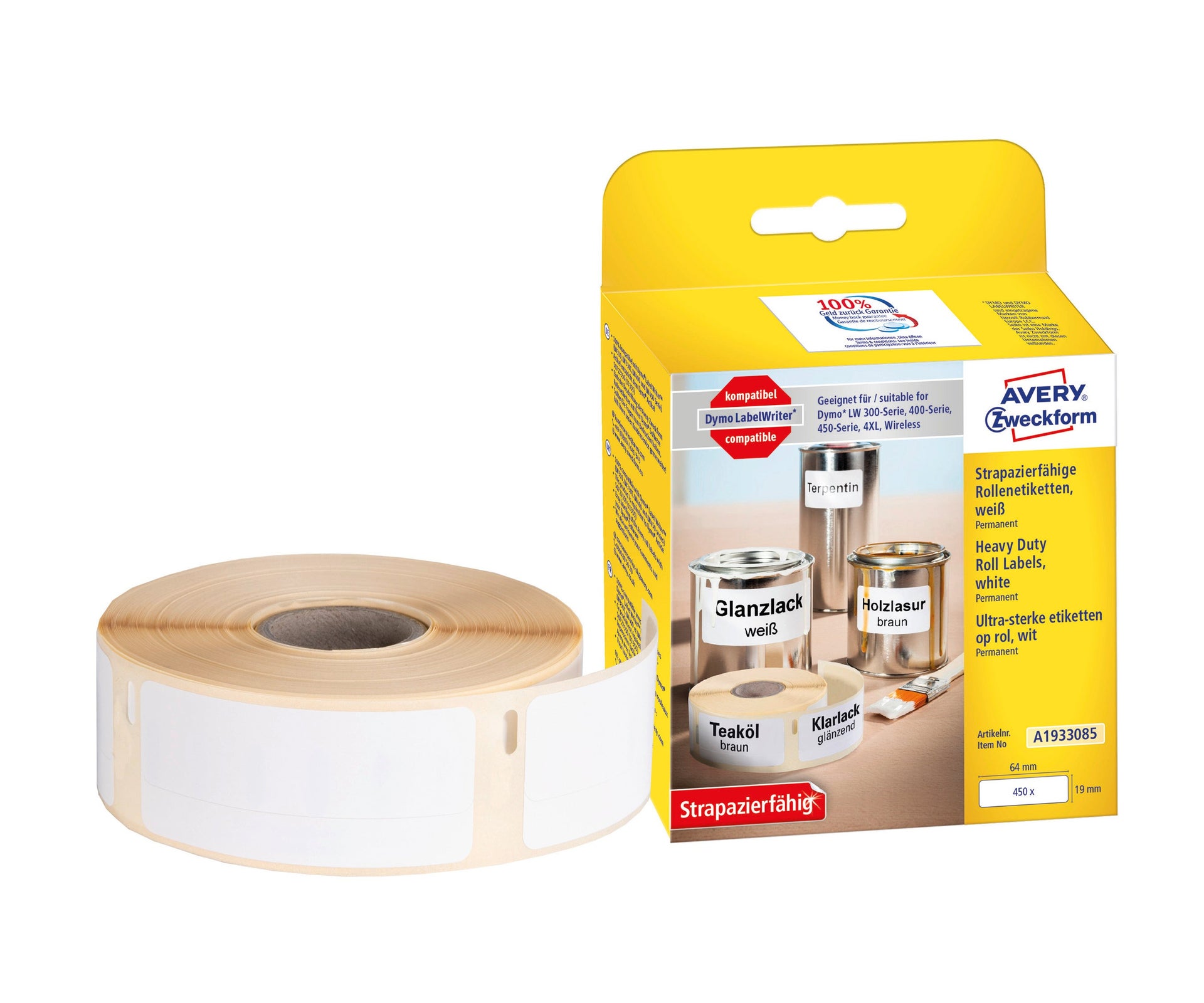 [2275986] Etikett Avery durable 19 x 64 mm 450 st/fp