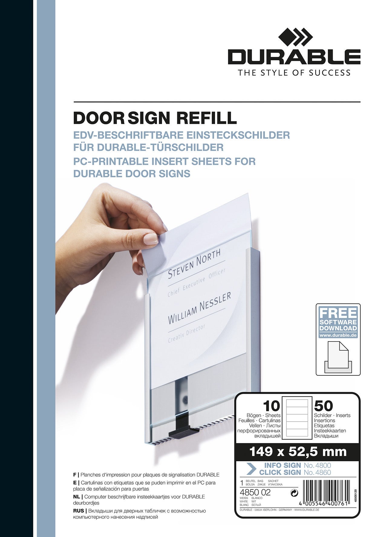 [8552849] Etiketter Info Sign/Click Sign 149x52,5 mm vit