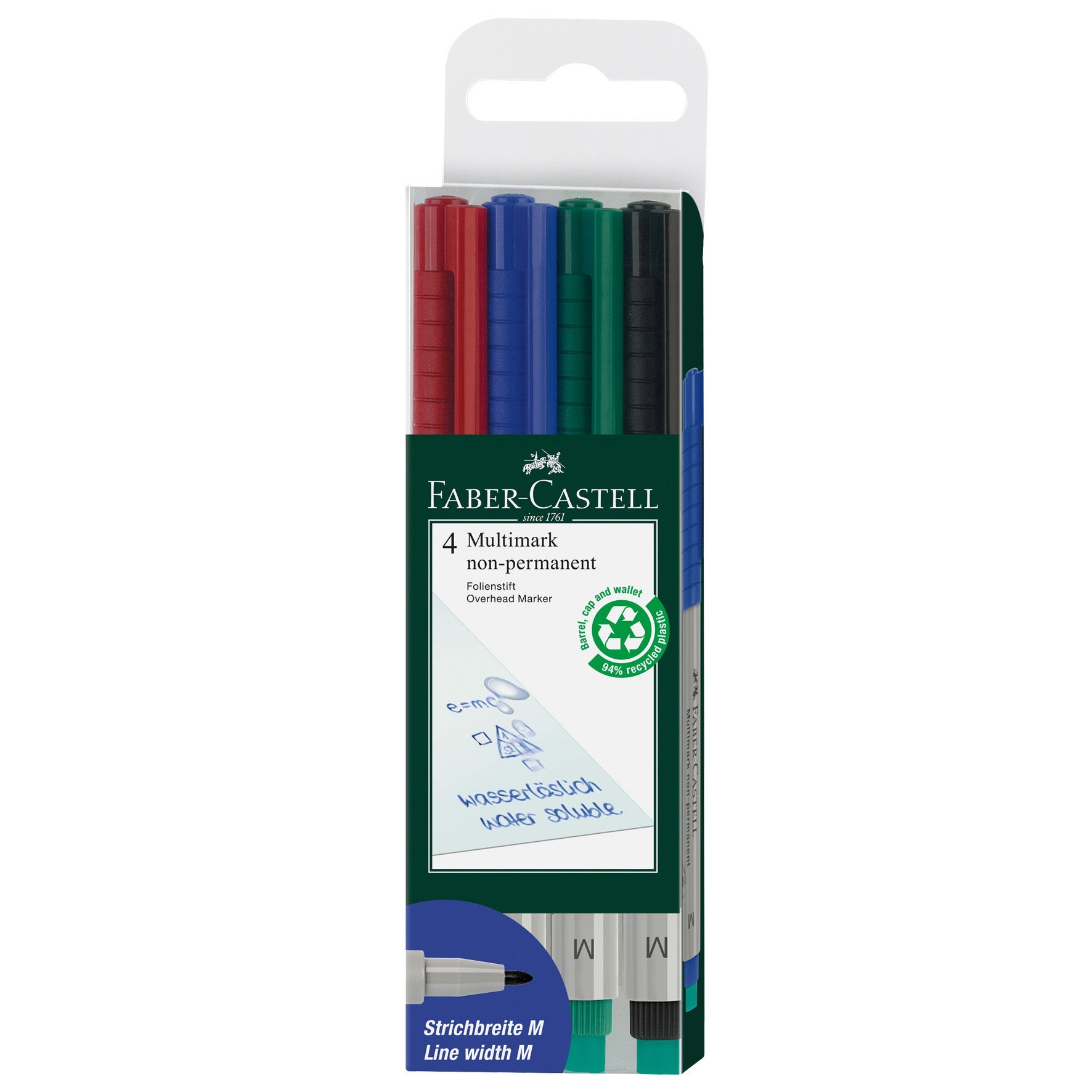 [2219492] Märkpenna Faber Castell Medium vattenbaserat 4 st/fp