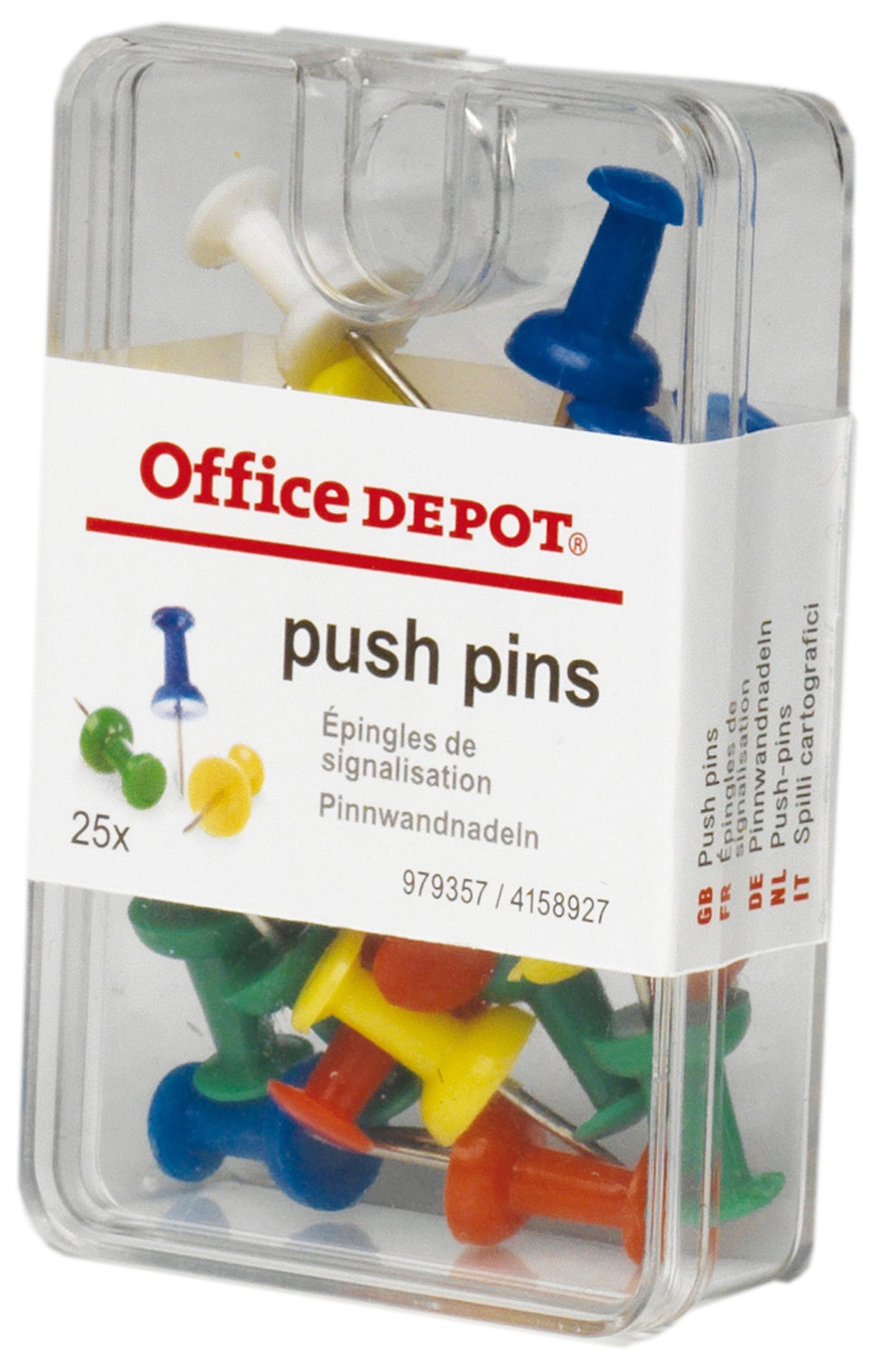 [2336079] Kartnålar Push-pin sorterade färger 25 st/fp