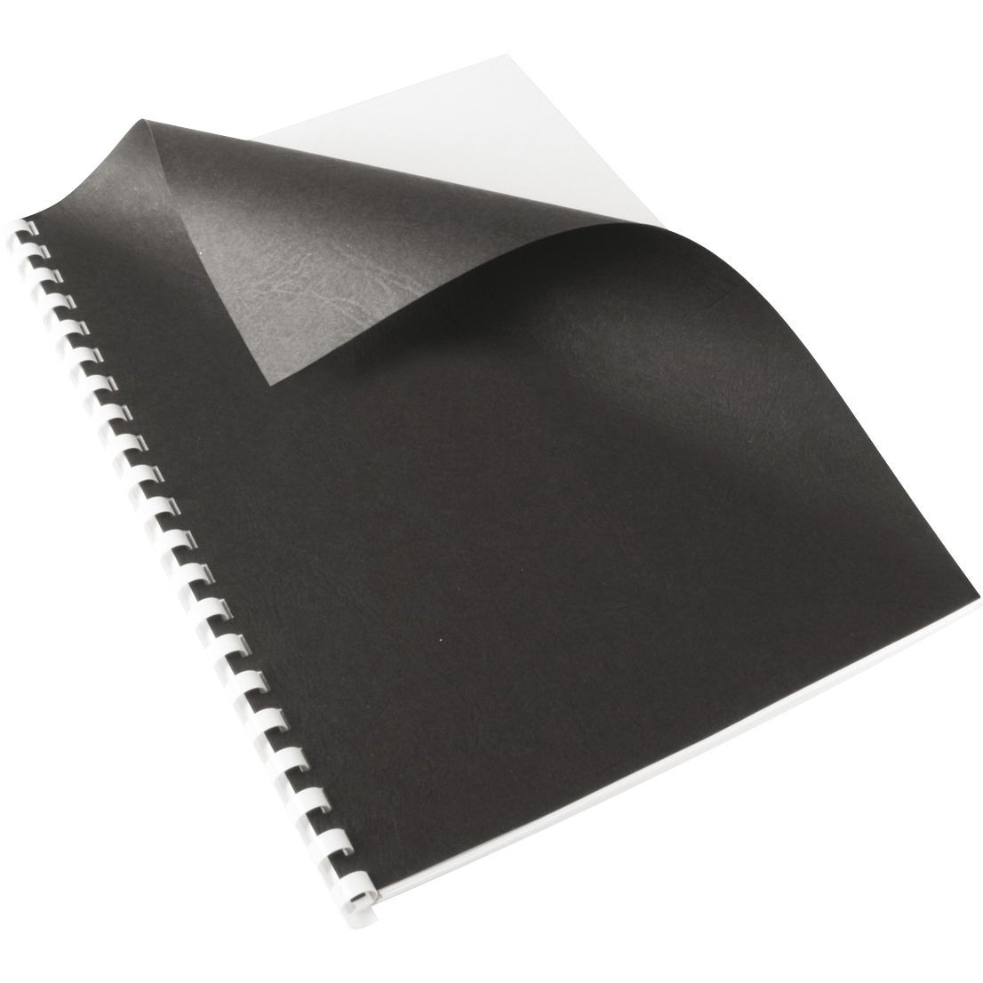 [8558538] Kartongomslag A4 svart läderstruktur 100-pack