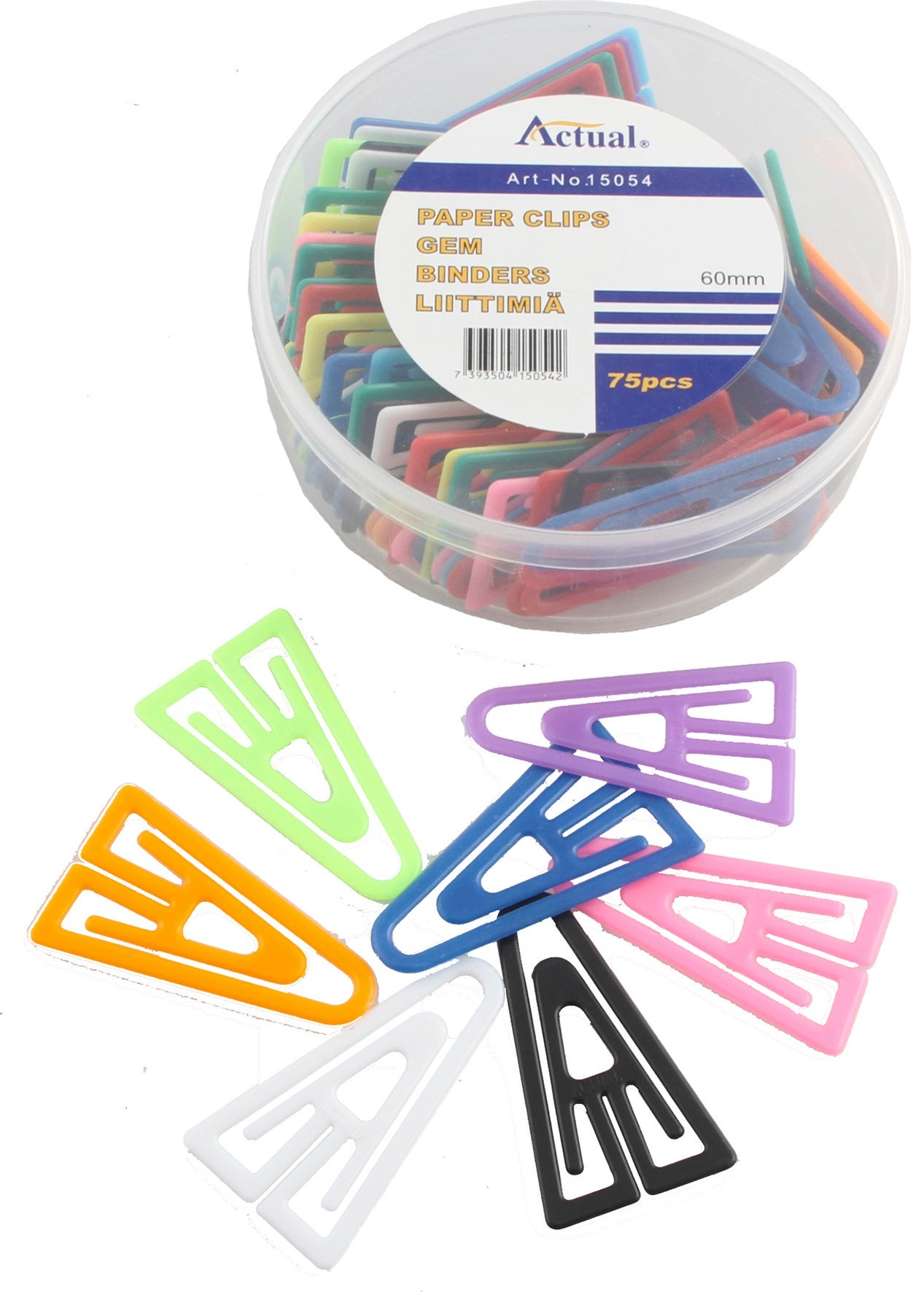 [2333185] Gem plast 60mm sorterade färger 75/fp