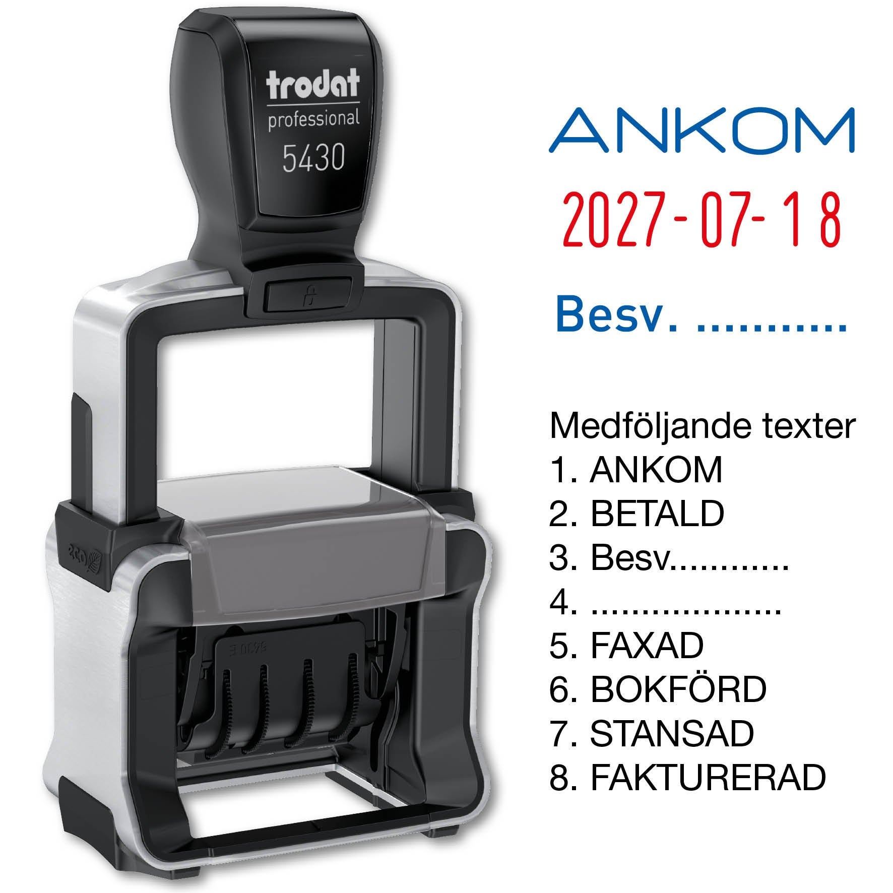 [2270312] Stämpel Datum/Text Trodat 5430