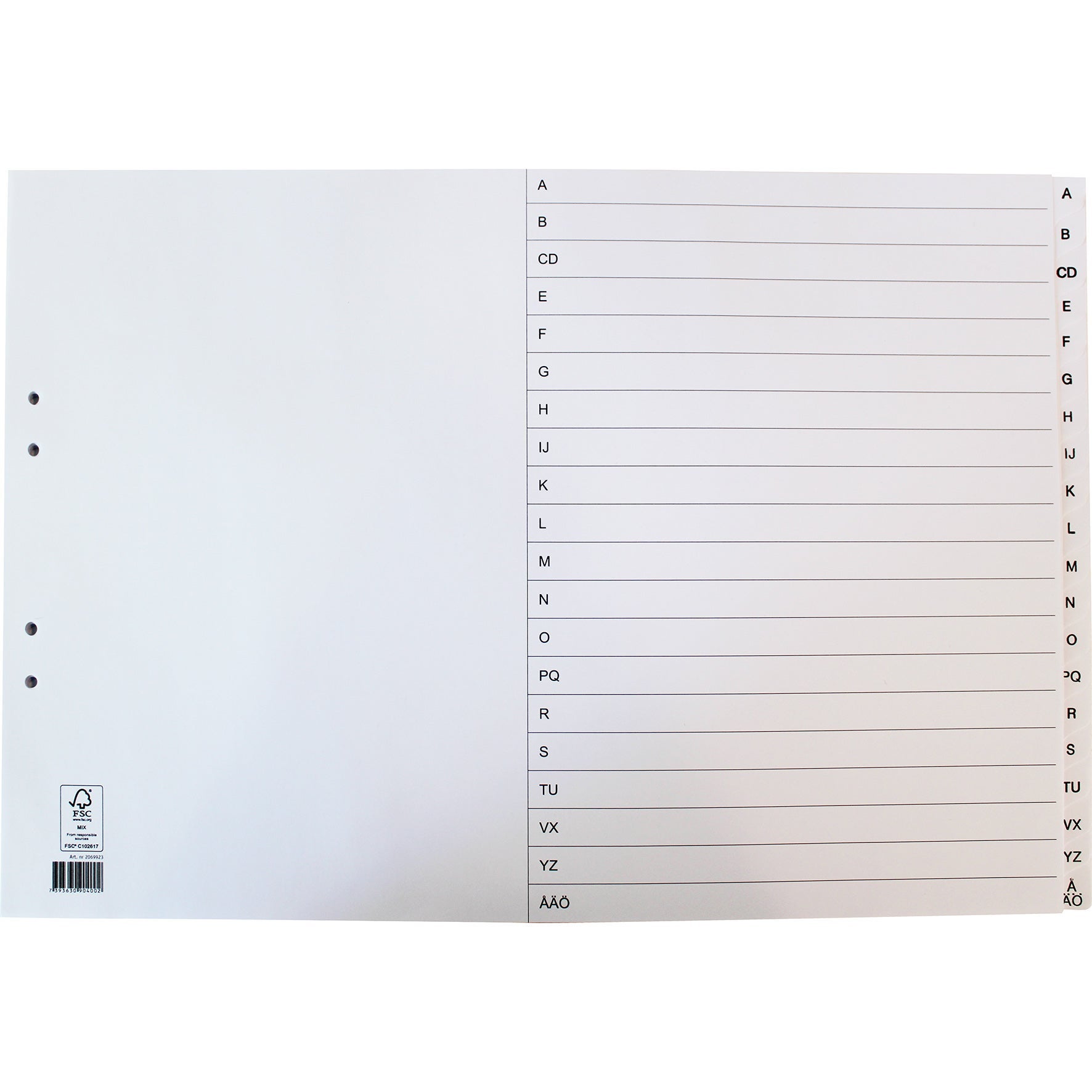 [2069923] Register papper A3L A-Ö
