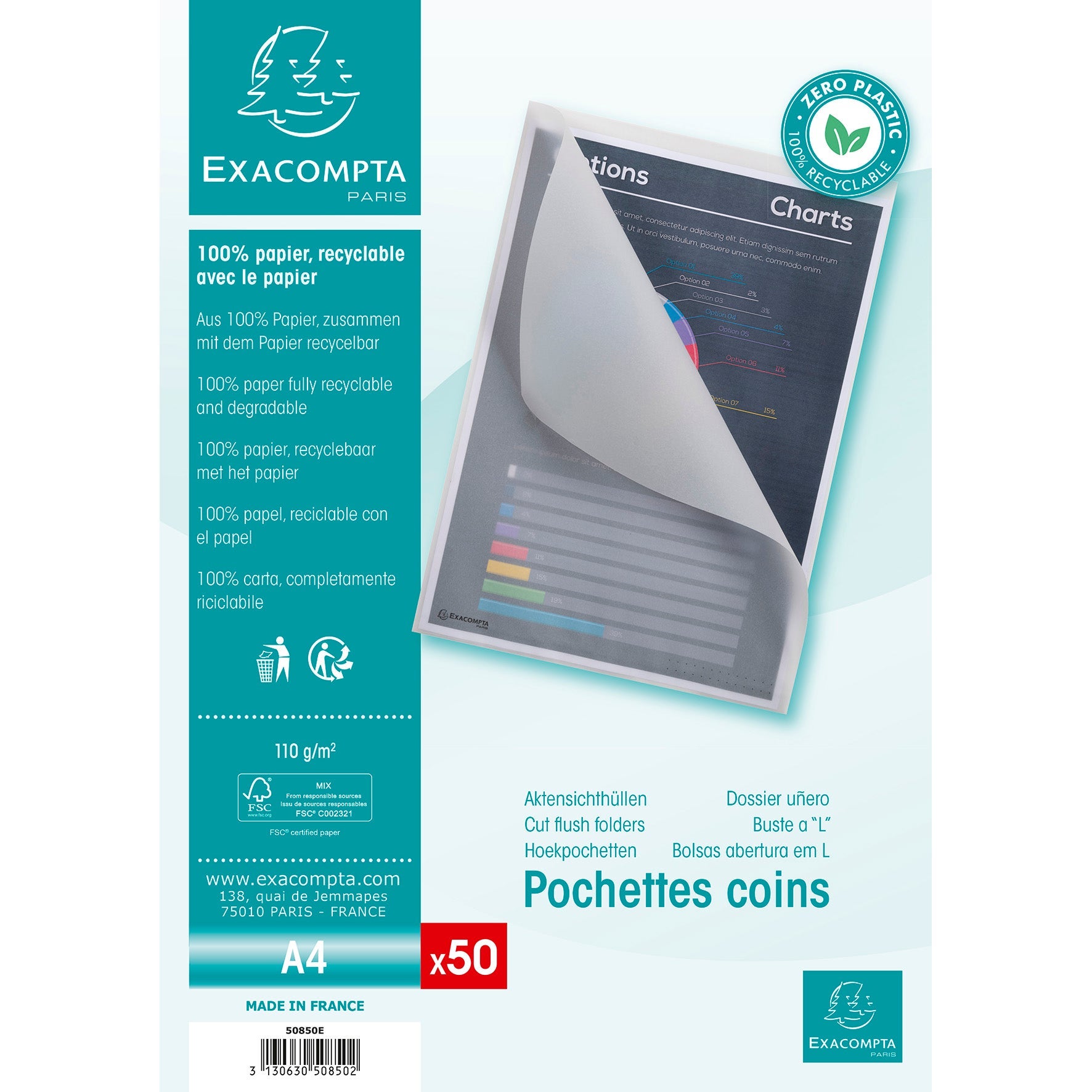[2669480] Pappmapp A4 klar 50/fp
