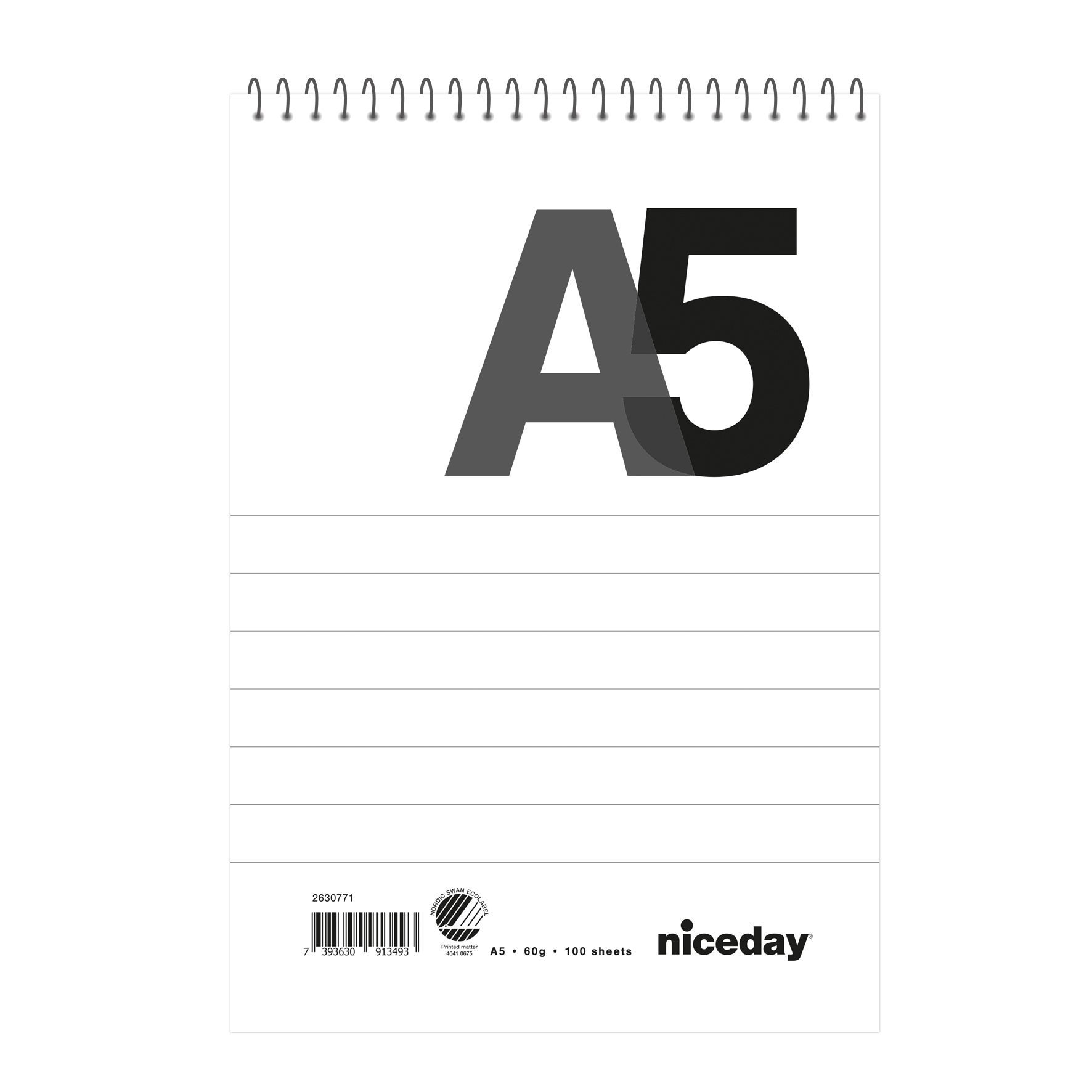 [2630771] Spiralblock A5 100blad linjerat