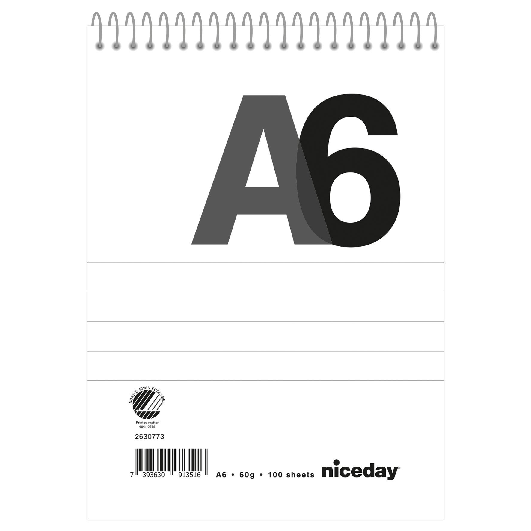 [2630773] Spiralblock A6 100blad linjerat