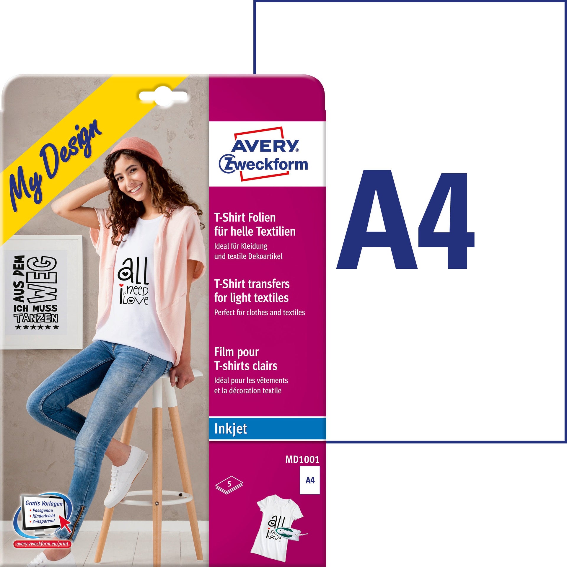 [5921140] Fotopapper A4 T-shirt ljus 5/fp