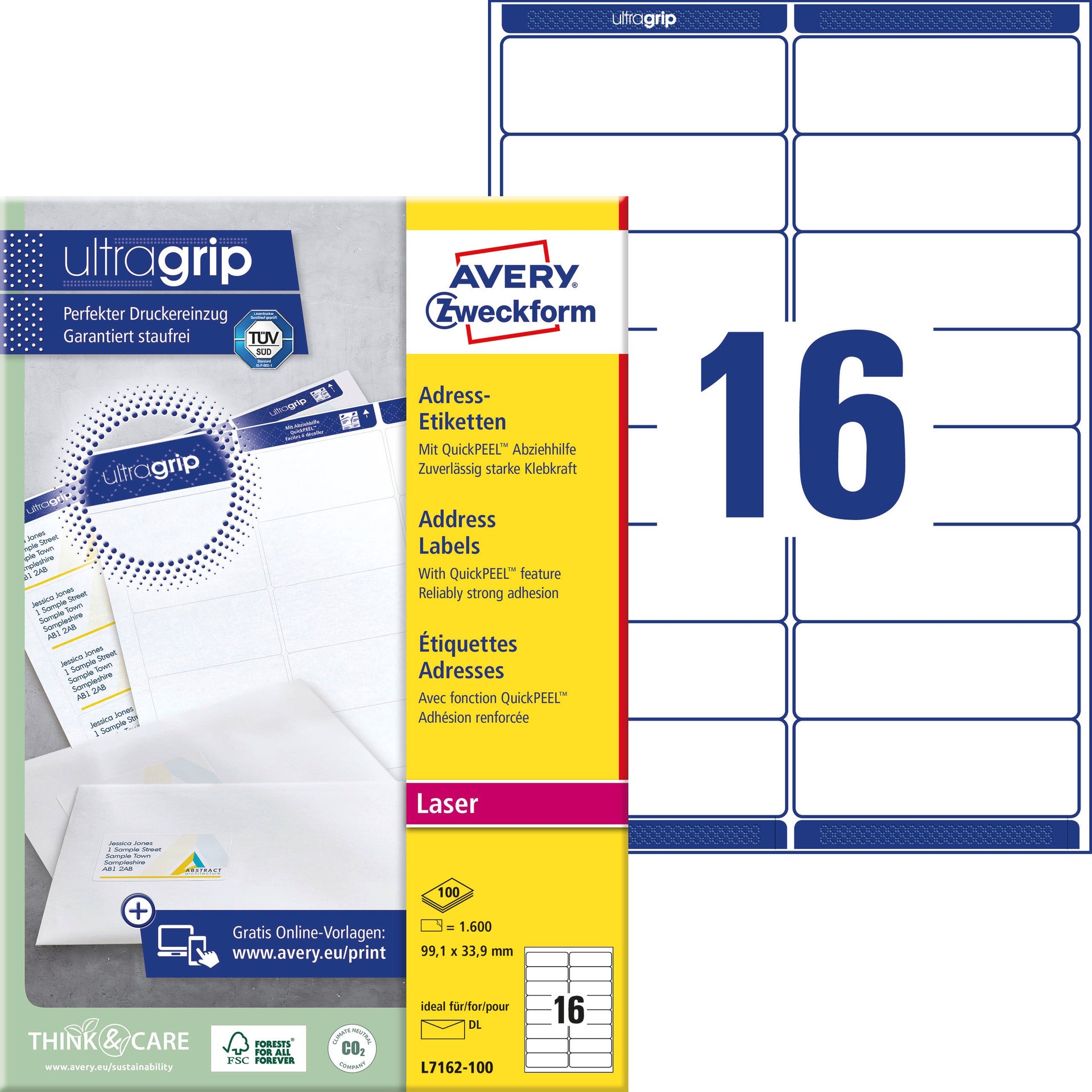 [5016002] Etikett L7162 99,1x33,9mm 1600/fp