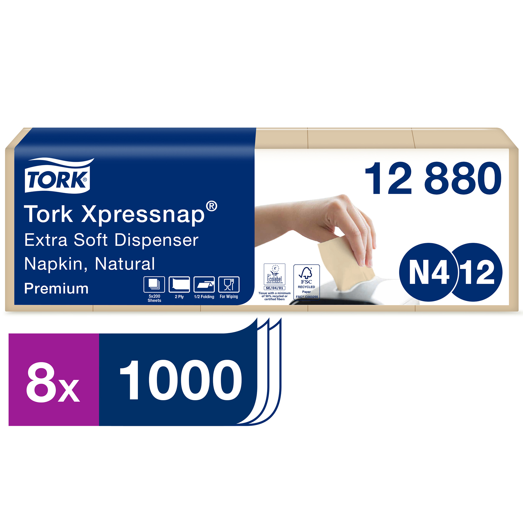 [8551311] Tork Xpressnap Extra Mjuk Nat