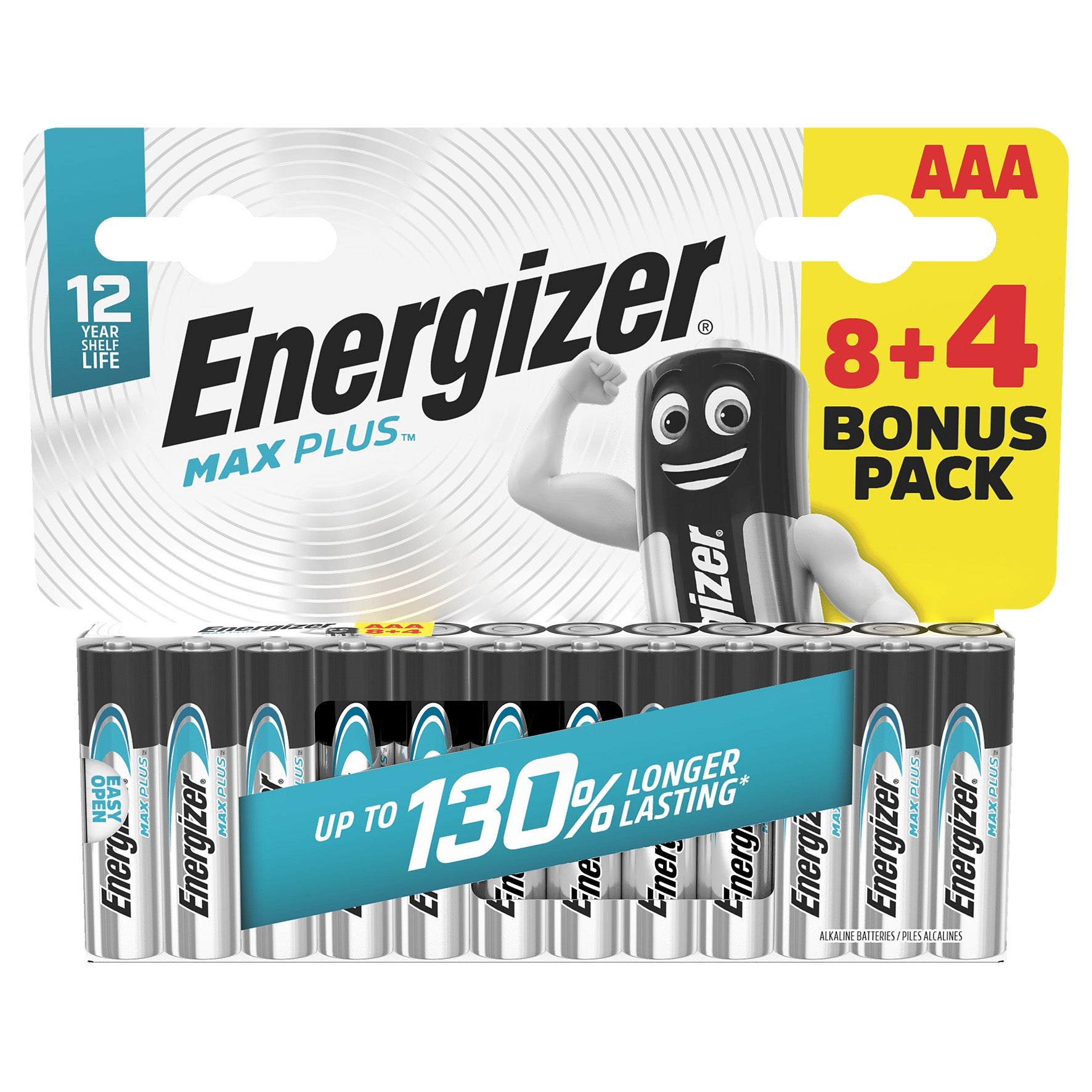 [2840939] Batteri Energizer Max Plus Alkaliskt AAA LR03 12-pack