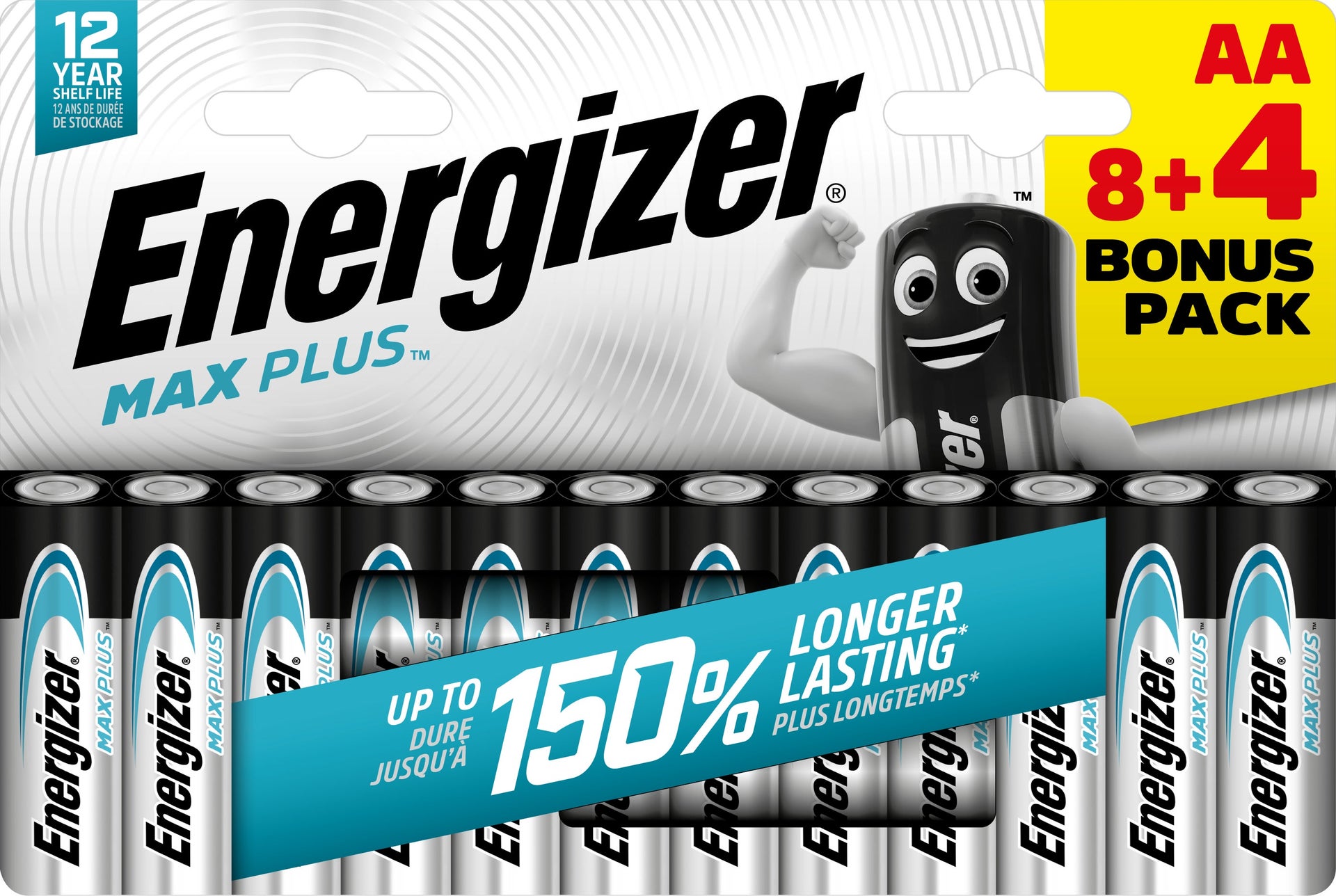 [2840937] Energizer Batteri Max Plus Alkaliskt AA LR6 12-pack