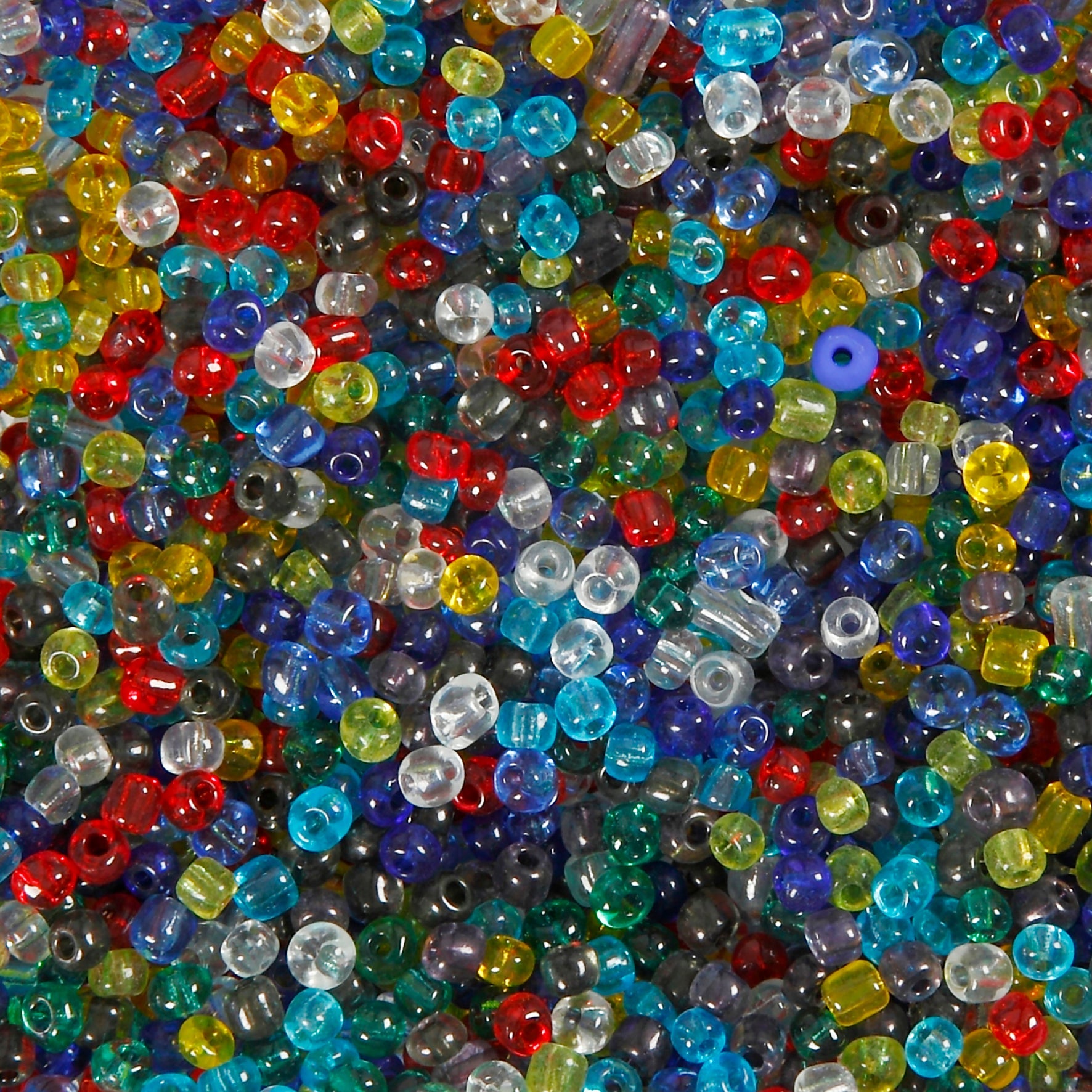 [8300755] Pärlor Rocai 4 mm Mixade transparenta färger 1000g
