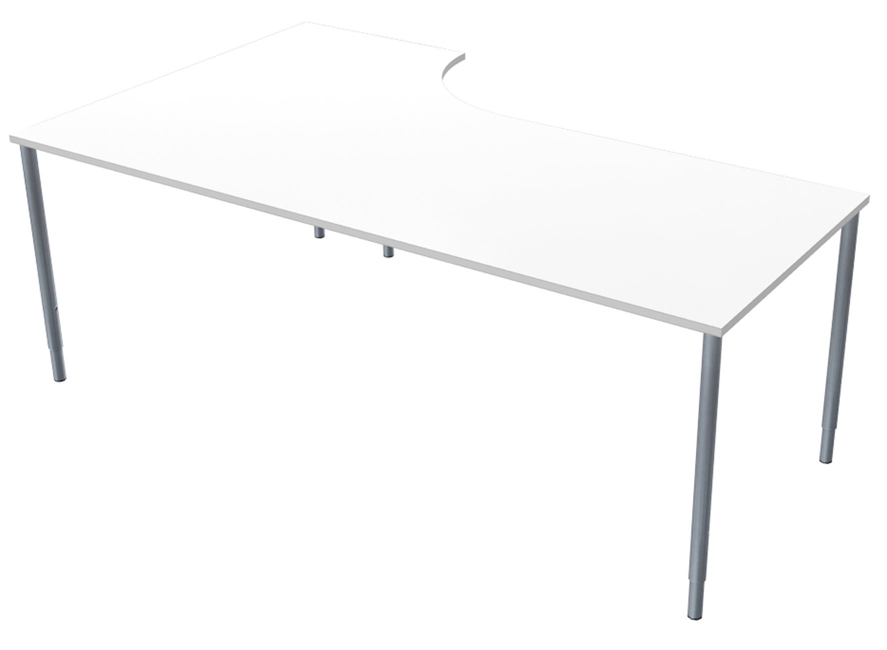 [2482129] Skrivbord Bas 200x120 cm H Vit Lanab