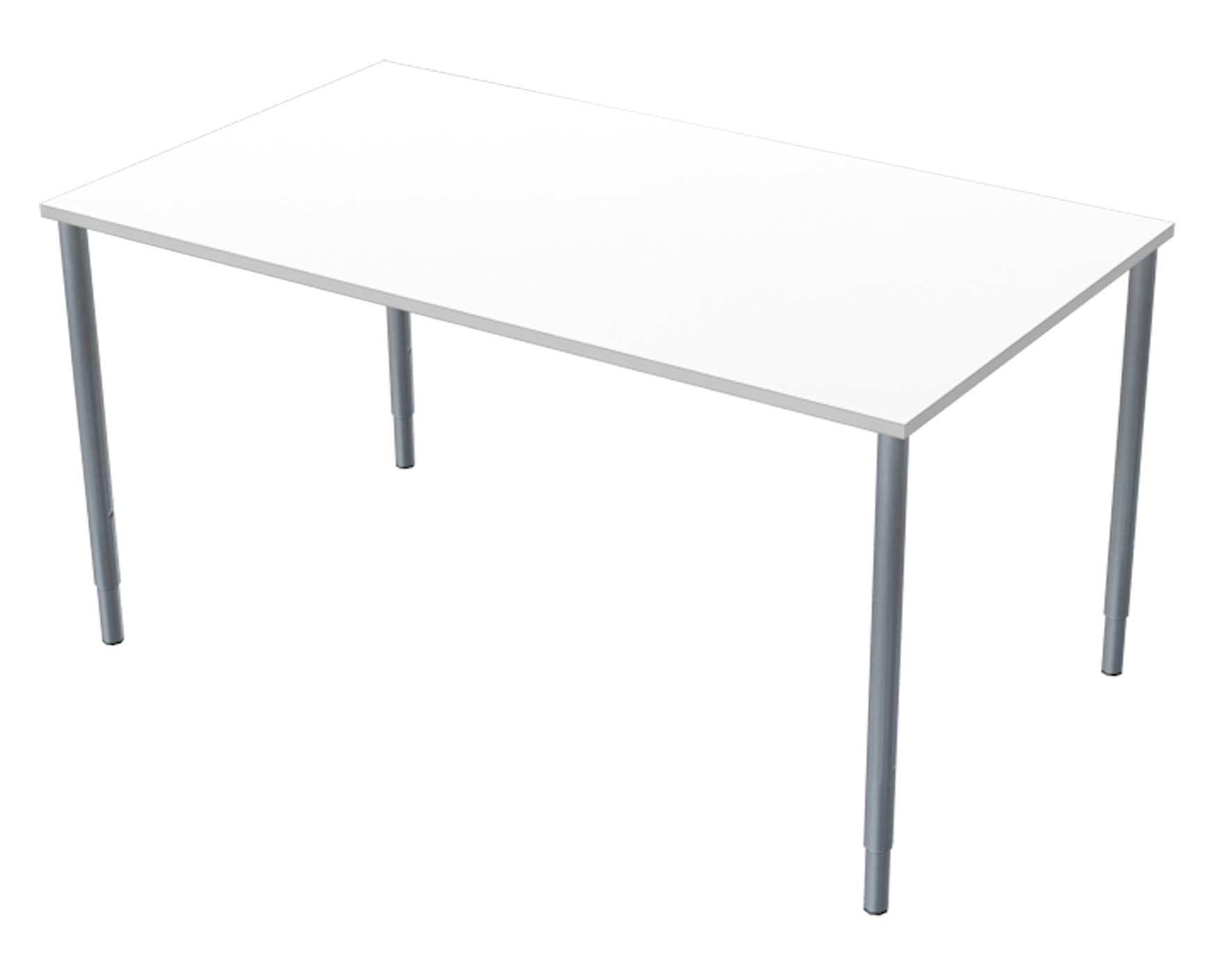 [2482184] Skrivbord 140x80cm vitmel/silv