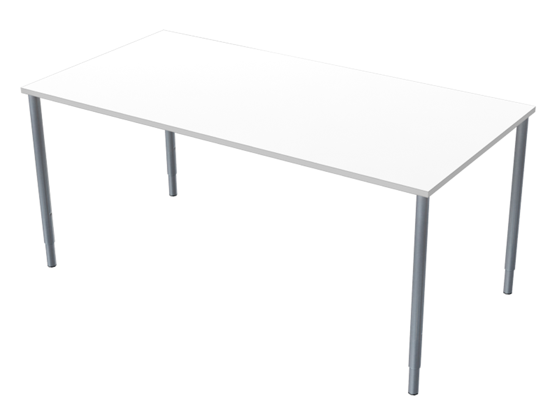 [2482187] Skrivbord 160x80cm vitmel/silv