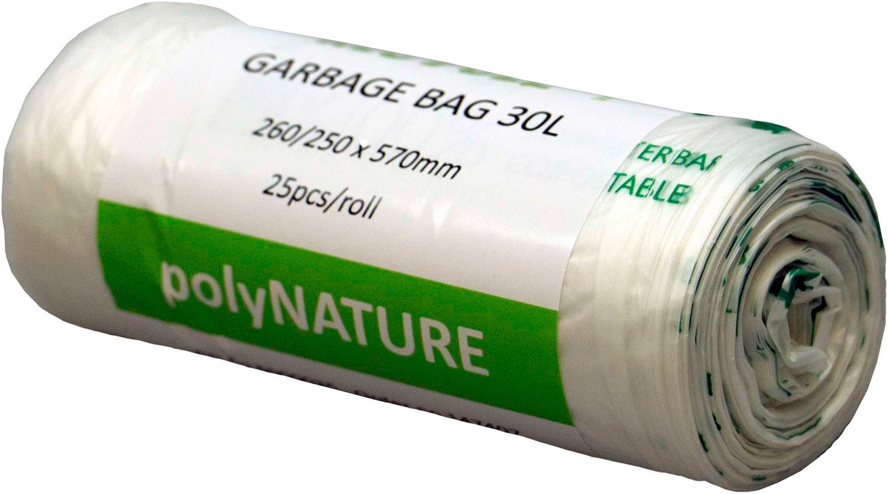[2850212] Soppåse Polynature 35 liter vit 20/rulle