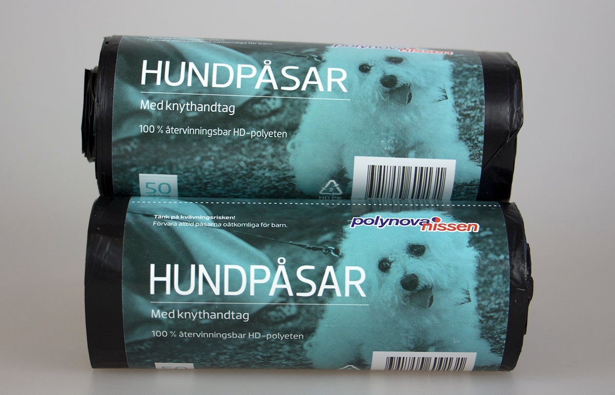 [8557938] Hundpåse med knyt svart 50 st/rulle