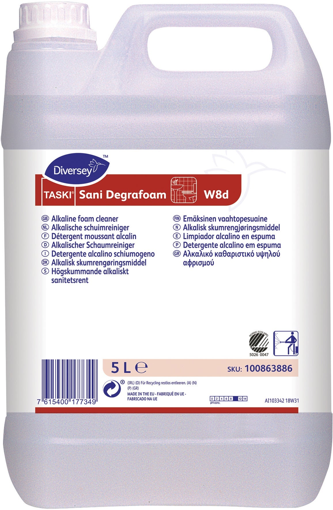[2260285] Sanitetsrengöringsmedel Taski Sani Degrafoam W8d 5 liter