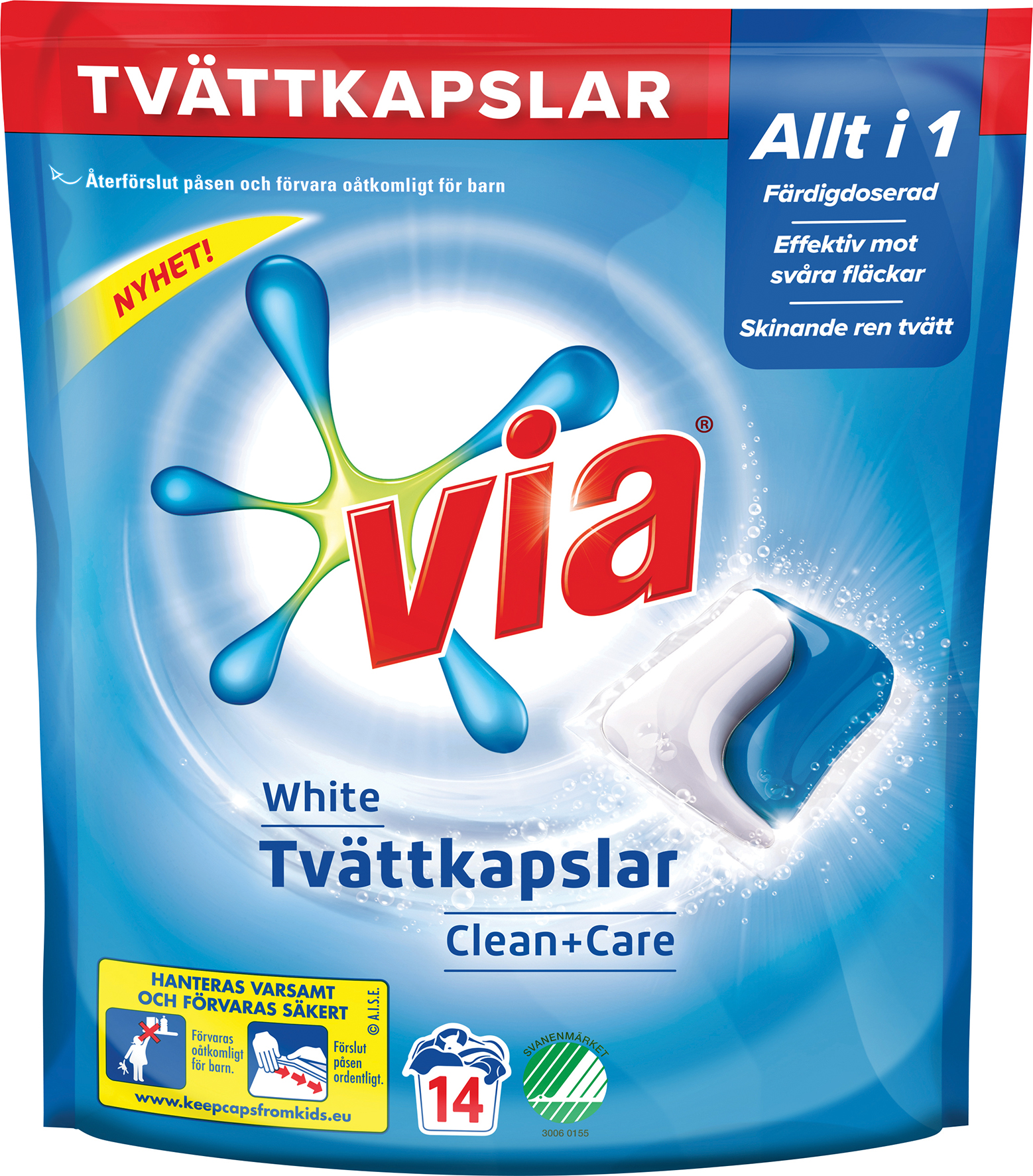 [8551699] Tvättmedel Via Tvättkapslar Wh