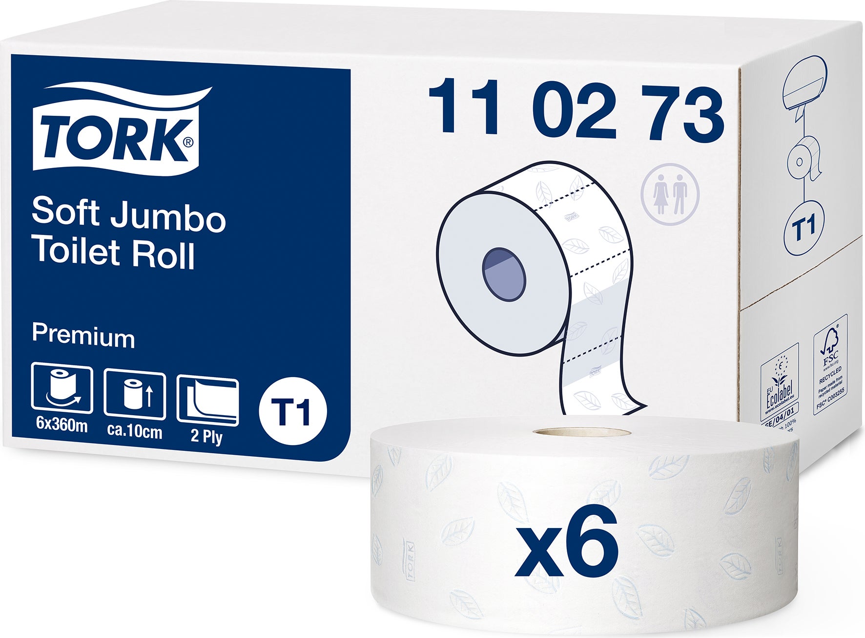 [2511033] Toalettpapper Premium T1 Jumbo Tork 6 rullar/krt