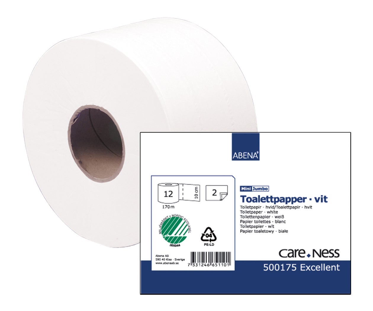[2511011] Toalettpapper mini 2-lager vit 12/kt