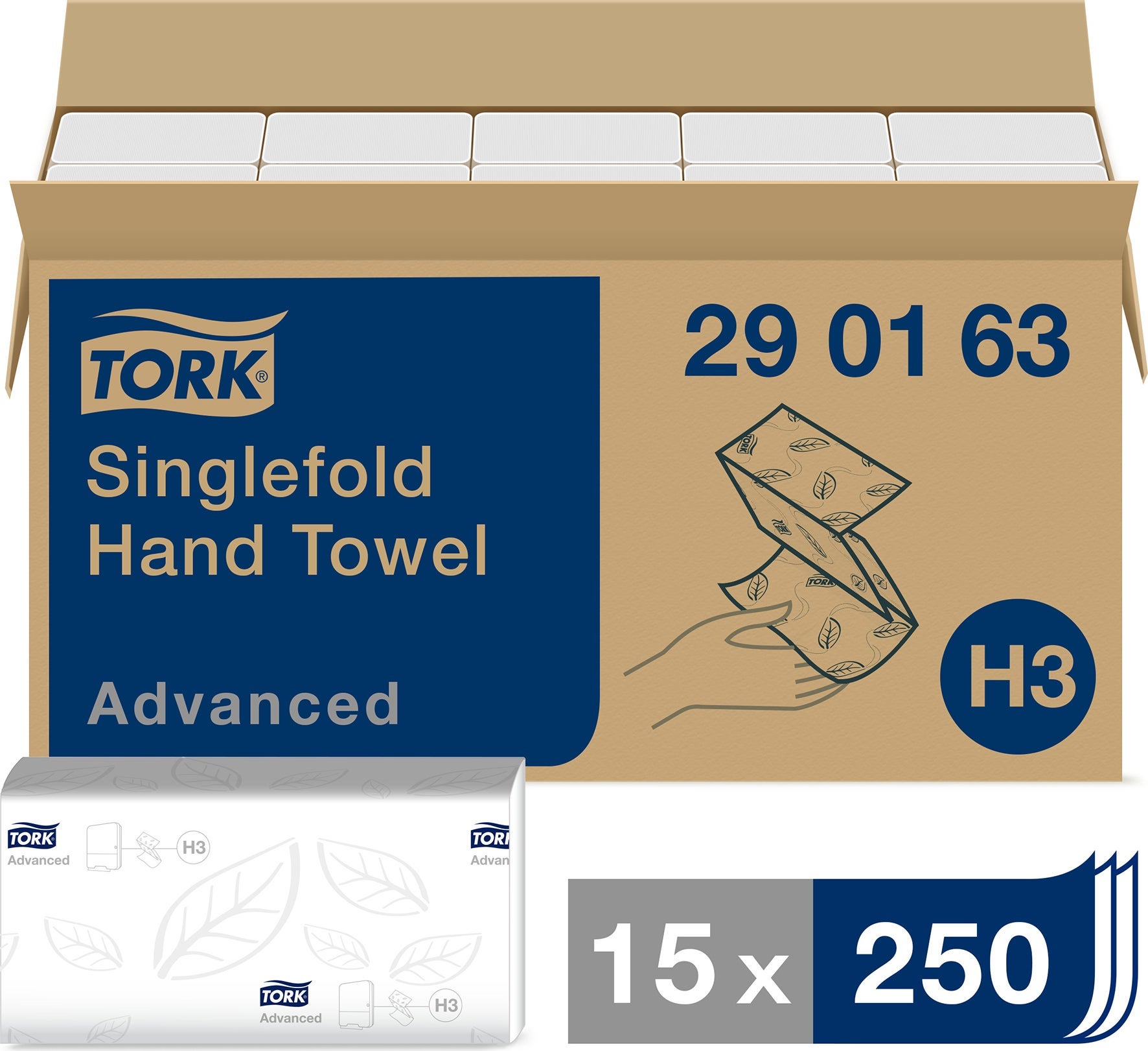 [2514132] Pappershandduk Tork Singlefold H3 3750 st/krt